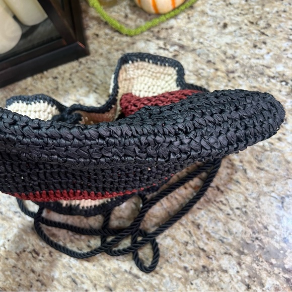 Express Woven Paper Straw Drawstring Three Toned Crossbody Bag - Picture 16 of 16